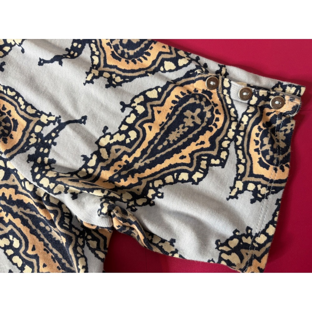 CHICO'S Womens Blue Paisley Short Sleeve Top Sz 3/XL Boho Coastal Breathable - Picture 7 of 10